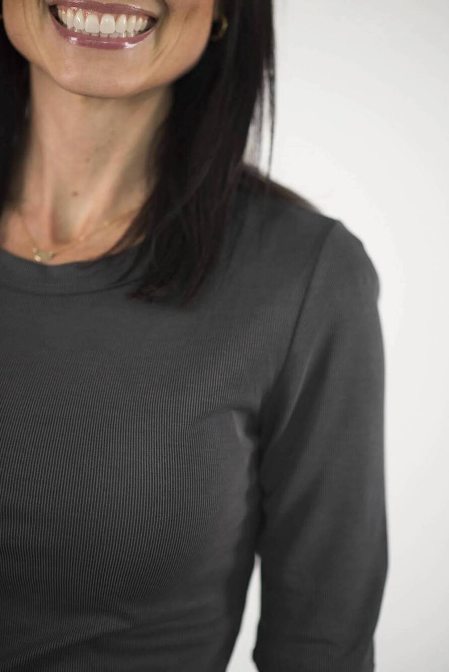 NEW WISHLIST trish ribbed top in charcoal - Picture 3 of 3